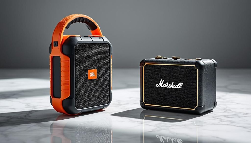 découvrez le duel ultime entre la jbl charge 5 et la marshall emberton ii, deux enceintes nomades incontournables. comparez design, performance et autonomie pour choisir la meilleure enceinte portable adaptée à vos besoins.